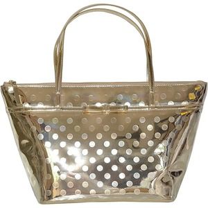 Kate Spade Camellia Street Sophie Polka Dot Embossed Gold Tote Bag Purse Handbag